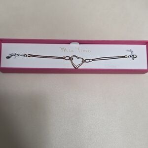 NWT .925 Sterling Silver Italy Mia Fiore Heart Bracelet